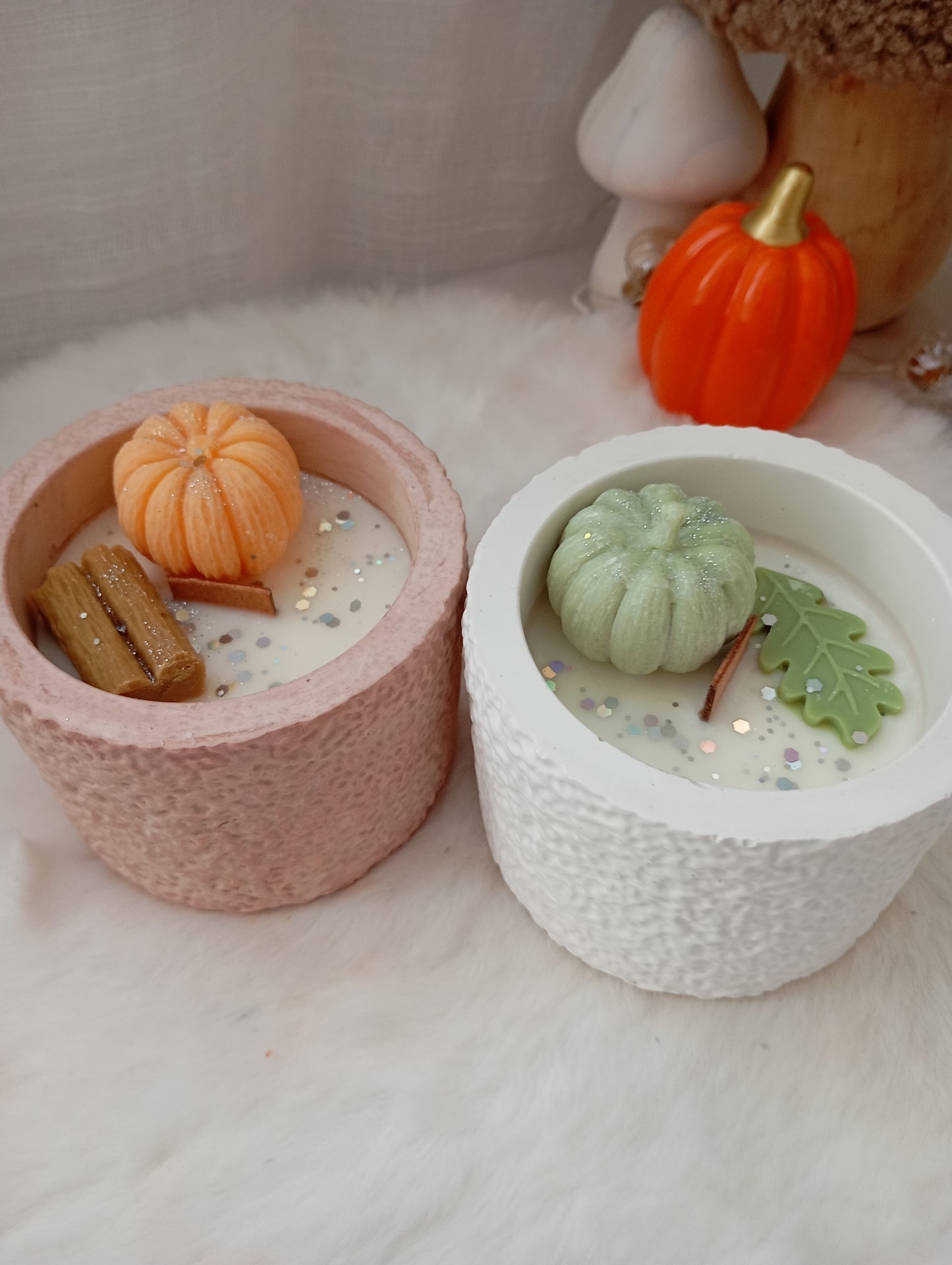 Pot de bougie automne